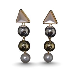 PrismGloss Triple Drop Statement Earrings - Image 1