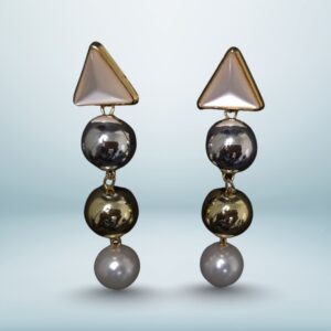 PrismGloss Triple Drop Statement Earrings - Image 2