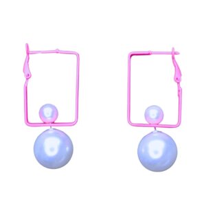 Chic Pearl Drop Geometric Earrings - Image 3