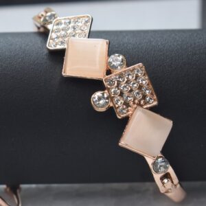 Luxe Rose Geometric Sparkle Bracelet - Image 2