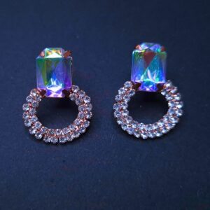 Aurora Spark Crystal Halo Earrings - Image 4