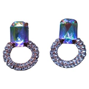 Aurora Spark Crystal Halo Earrings - Image 1