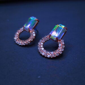 Aurora Spark Crystal Halo Earrings - Image 2