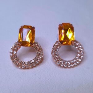 Amber Glitz Radiant Hoop Earrings - Image 2