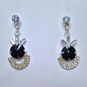 Midnight Halo Crystal Drop Earrings - Image 3