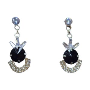 Midnight Halo Crystal Drop Earrings - Image 1