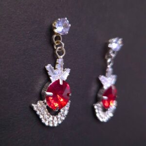 Ruby Radiance Crystal Drop Earrings - Image 2