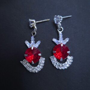 Ruby Radiance Crystal Drop Earrings - Image 4