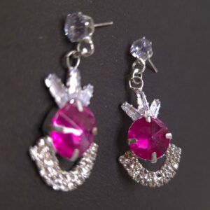 Ruby Radiance Crown Drop Earrings - Image 2