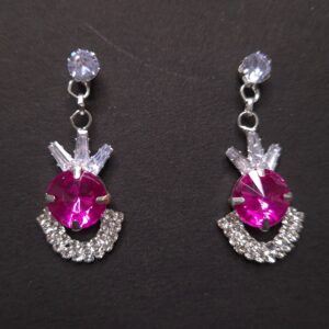 Ruby Radiance Crown Drop Earrings - Image 3