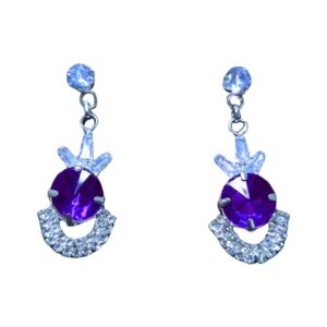 Amethyst Crown Crystal Drop Earrings - Image 1
