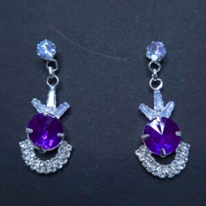 Amethyst Crown Crystal Drop Earrings - Image 3