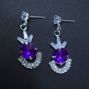 Amethyst Crown Crystal Drop Earrings - Image 2