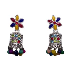 Rainbow Blossom Jhumka Earrings - Image 1