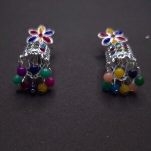 Rainbow Blossom Jhumka Earrings - Image 3