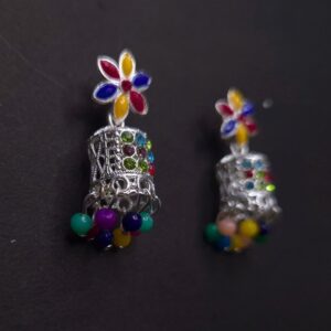 Rainbow Blossom Jhumka Earrings - Image 4