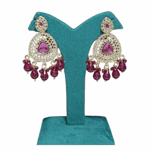 Regal Ruby Chandbali Earrings - Image 1
