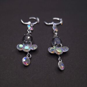 Midnight Aurora Crystal Drop Earrings - Image 2