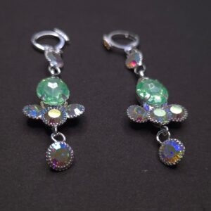 Aurora Sparkle Emerald Crystal Drop Earrings - Image 2