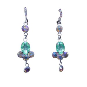Aurora Sparkle Emerald Crystal Drop Earrings - Image 4
