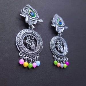 Divine Raas Leela Oxidized Dangler Earrings - Image 2