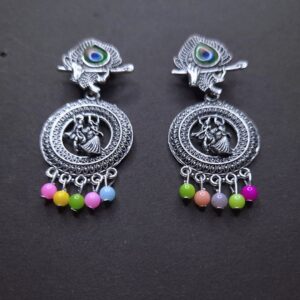 Divine Raas Leela Oxidized Dangler Earrings - Image 1