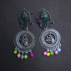 Divine Raas Leela Oxidized Dangler Earrings - Image 3