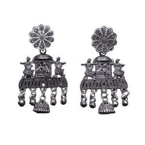 Royal Heritage Silver Jhumka Earrings - Image 1