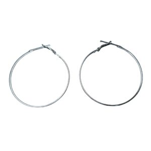 Ultra Sleek Silver Hoop Earrings - Image 1