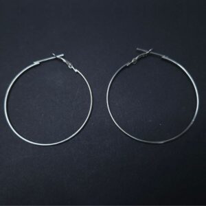 Ultra Sleek Silver Hoop Earrings - Image 3