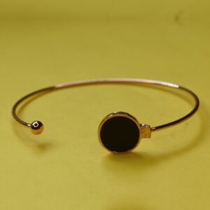 Eclipse Noir Sleek Round Open Cuff Bracelet - Image 2