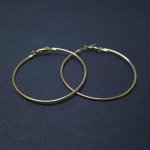 Classic Sleek Gold Hoop Earrings - Image 2
