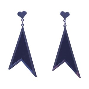 Nova Arrowhead Black Acrylic Dangler Earrings - Image 1