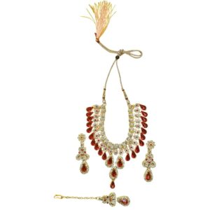 Imperial Scarlet Queen Bridal Necklace Set - Image 3