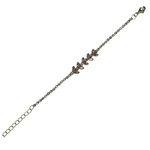Lavender Leaf Crystal Charm Bracelet - Image 1