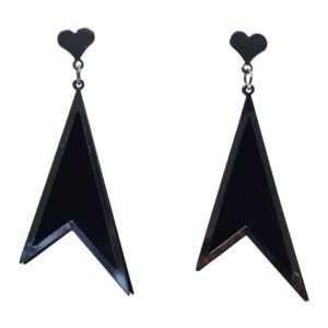 Midnight Pulse Black Arrow Dangler Earrings - Image 1