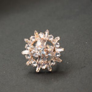 Starburst Elegance Zircon Cocktail Ring - Image 1