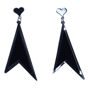 Midnight Pulse Black Arrow Dangler Earrings - Image 2
