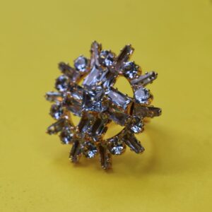 Starburst Elegance Zircon Cocktail Ring - Image 3