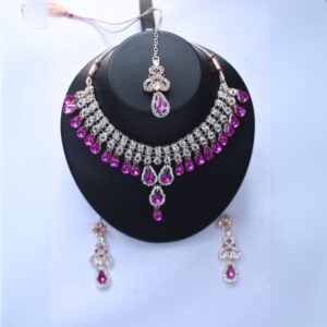 Royal Orchid Radiance Bridal Jewelry Set - Image 1