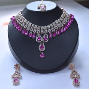 Royal Orchid Radiance Bridal Jewelry Set - Image 3