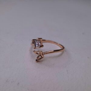 Whispering Wings Rose Gold Butterfly Ring - Image 3
