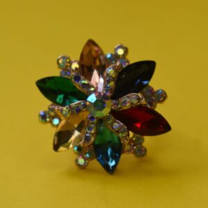 Prism Bloom Multicolor Statement Ring - Image 4