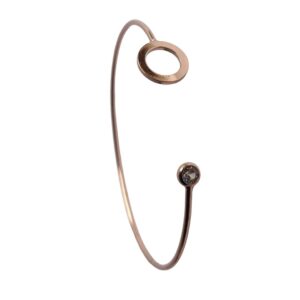Elegant Rose Gold Open Circle Bangle Bracelet - Image 2