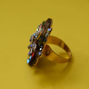 Prism Bloom Multicolor Statement Ring - Image 3