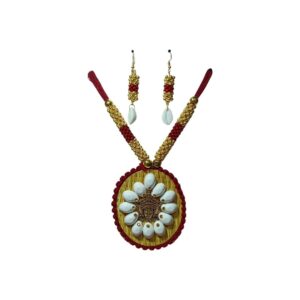 Divine Blossom Red Heritage Necklace Set - Image 1