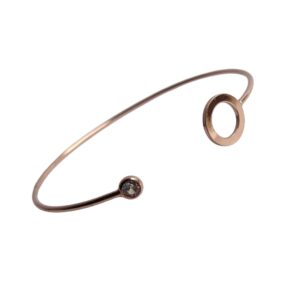 Elegant Rose Gold Open Circle Bangle Bracelet - Image 3