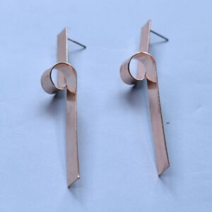 Modern Twist Rose Gold Earrings - Image 2