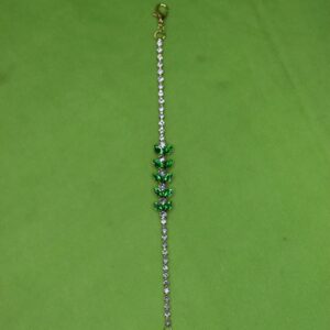 Emerald Leaf Charm Bracelet - Image 3