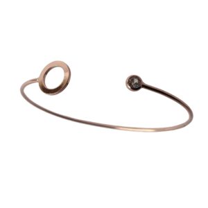 Elegant Rose Gold Open Circle Bangle Bracelet - Image 4